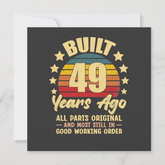 ヴィンテージ 49歳の誕生日 49年前に製造 笑 招待状 (正面)
