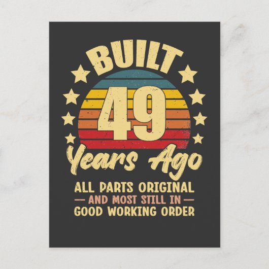 ヴィンテージ 49歳の誕生日 49年前製造 面白い インビテーションポストカード (正面)
