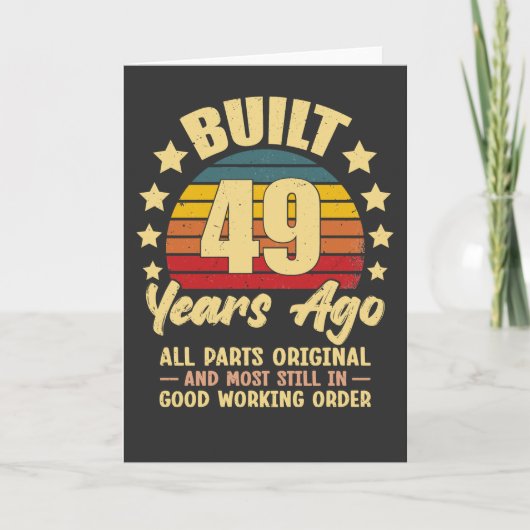 ヴィンテージ 49歳の誕生日 49年前製造 面白い カード (正面)