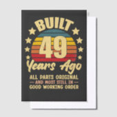 ヴィンテージ 49歳の誕生日 49年前製造 面白い ベラム紙招待状 (オフセット)