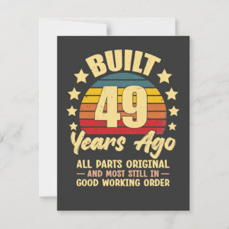 ヴィンテージ 49歳の誕生日 49年前製造 面白い マグネット招待状