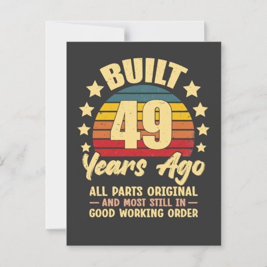ヴィンテージ 49歳の誕生日 49年前製造 面白い マグネット招待状 (正面)
