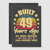 ヴィンテージ 49歳の誕生日 49年前製造 面白い マグネット招待状 (正面/裏面)