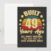 ヴィンテージ 49歳の誕生日 49年前製造 面白い 招待状 (正面/裏面)