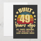 ヴィンテージ 49歳の誕生日 49年前製造 面白い 招待状 (正面/裏面)