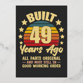 ヴィンテージ 49歳の誕生日 49年前製造 面白い 箔招待状