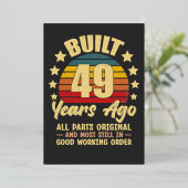 ヴィンテージ 49歳の誕生日 49年前製造 面白い 箔招待状 (立ち正面)