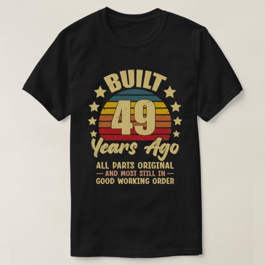 ヴィンテージ 49歳の誕生日 49年前製造 面白い Tシャツ (デザイン正面)