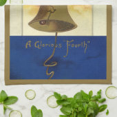 ヴィンテージ 4th of July イーグルとリバティベル キ キッチンタオル (折り畳み)