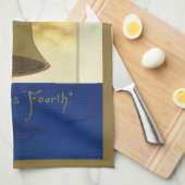 ヴィンテージ 4th of July イーグルとリバティベル キ キッチンタオル (四つ折り)