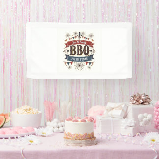 ヴィンテージ 4th of July バナー – ラスティック BBQ パーティー デコレーション 横断幕