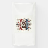 ヴィンテージ 4th of July バナー – ラスティック BBQ パーティー デコレーション 横断幕 (縦)