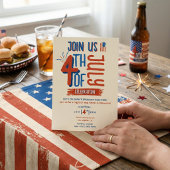 ヴィンテージ 4th of July 愛国的な バーベキュー 独立記念日 招待状