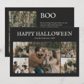 ヴィンテージ 6 写真 ハロウィン ブラック シーズンカード (正面/裏面)