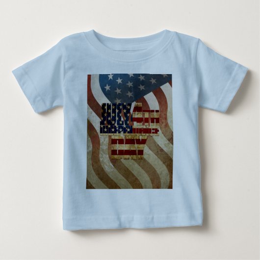 ヴィンテージ 7月4日 アメリカ独立記念日 デザイン ベビーTシャツ (正面)