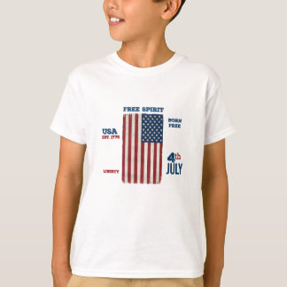 ヴィンテージ 7月4日 米国 フリー スピリット 愛国心 Tシャツ