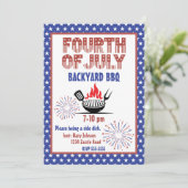 ヴィンテージ 7 月 4 日 BBQ 招待状 (スタンド正面)