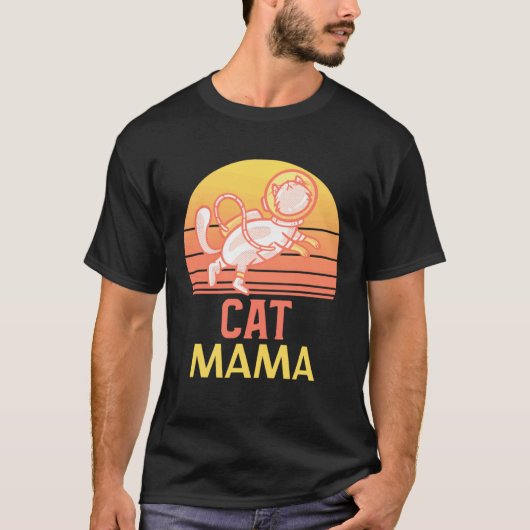 ヴィンテージ 80年代風 猫ママ キャットマザー 2 Tシャツ (正面)