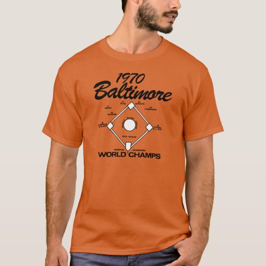ヴィンテージ 80年代 1970 ボルチモア 世界チャンピオン Tシャツ (正面)