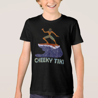 ヴィンテージ 90年代 チェーキー ティキ サーフィン リトロ カートゥーン トライブレンドTシャツ
