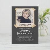 ヴィンテージ 90年代 ポラロイド 30歳の誕生日写真 招待状 (スタンド正面)