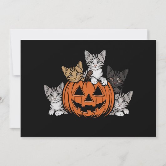 ヴィンテージ 90年代 猫 ハロウィン レトロ スプーキー シーズン 招待状 (正面)