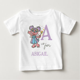ヴィンテージ- A is for Abby  名前の追加 ベビーTシャツ