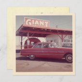 ヴィンテージ「At the Store, 威厳がある 1962」フラットノートカード (正面/裏面)