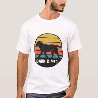 ヴィンテージ Bark And Meo 犬の夕日Tシャツデザイン_1 Tシャツ