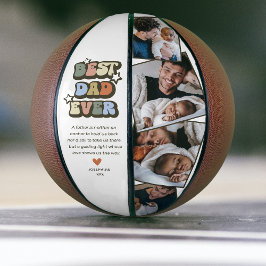 ヴィンテージ “Best Dad Ever” 写真入りバスケットボール記念品 バスケットボール