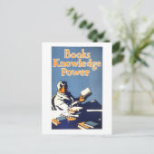 ヴィンテージ「Books Knowledge Power」ポスター ポストカード (スタンド正面)