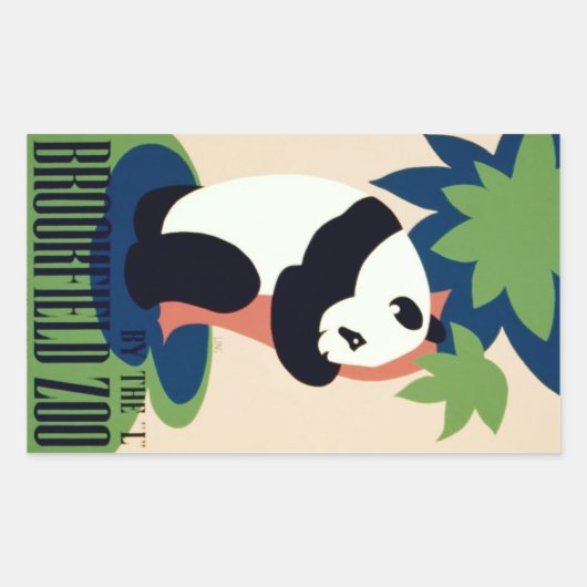 ヴィンテージ「Brookfield Zoo」スタンプ 長方形シール (正面)
