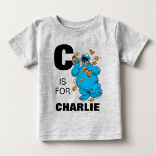 ヴィンテージ- Cはクッキーモンスター用  名前の追加 ベビーTシャツ