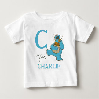 ヴィンテージ- CはCookie Monster用 |名前の追加 ベビーTシャツ