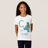 ヴィンテージ- CはCookie Monster用 |名前の追加 Tシャツ (正面フル)