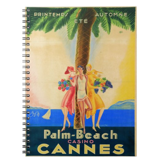 ヴィンテージ Cannes フランス旅行 ノートブック (正面)