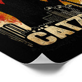 ヴィンテージ Catzilla - 面白い子猫と猫のプルオーバーハンチング ポスター (角)