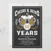 ヴィンテージ Cheers & Beers バースデー招待状 招待状 (正面)