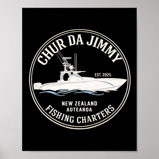 ヴィンテージ CHUR DA JIMMY 釣りチャーター ポスター (正面)