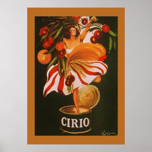 ヴィンテージ Cirio チェリー イタリアン ポスター (正面)
