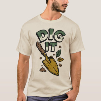 ヴィンテージ "Dig It" ガーデニングと植木鉢 Tシャツ