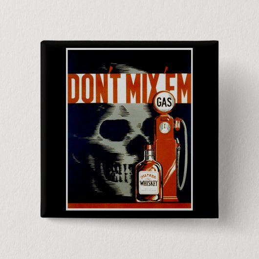 ヴィンテージ「Do Not Mix 'Em'」ボタン 缶バッジ (正面)