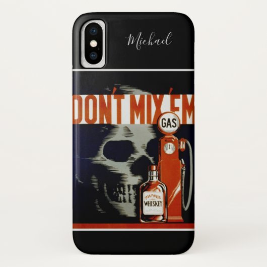 ヴィンテージ「Don'Mix 'Em'」名前をカスタムする電話ケース Case-Mate iPhoneケース (裏面)