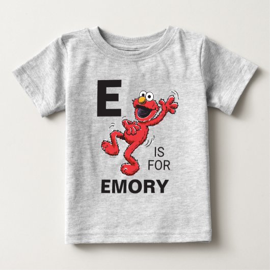 ヴィンテージ- EはElmo用 |名前の追加ベビー ベビーTシャツ (正面)