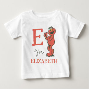 ヴィンテージ- E is for Elmo  名前の追加 ベビーTシャツ