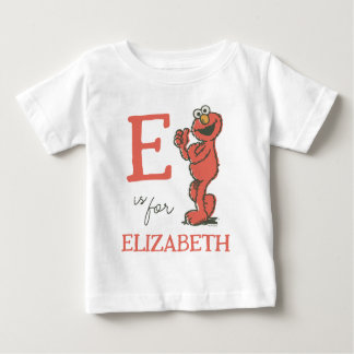 ヴィンテージ- E is for Elmo |名前の追加 ベビーTシャツ
