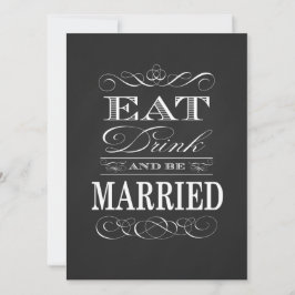 ヴィンテージ Eat Drink and be Married 黒板 招待状