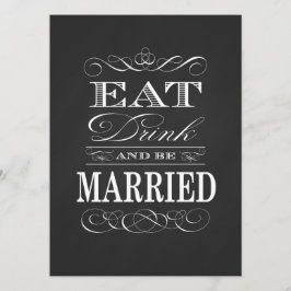 ヴィンテージ Eat Drink and be Married 黒板 招待状