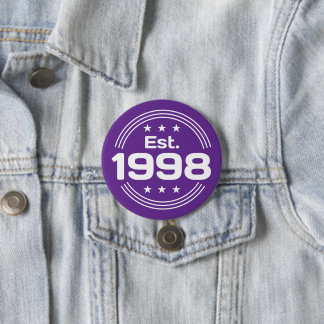 ヴィンテージ Est. 1998 限定版 テキスト 缶バッジ
