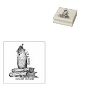 ヴィンテージ Ex Libris フクロウ、カスタム図書館の本 ラバースタンプ (押印)